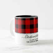 Elegant Red Buffalo CHRISTMAS Zweifarbige Tasse (Vorderseite Links)
