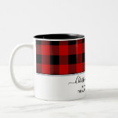 Elegant Red Buffalo CHRISTMAS Zweifarbige Tasse (Links)