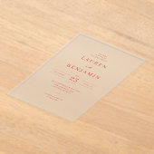 Elegant Red Calligraphy Wedding Invitation Acryleinladungen (Ablage )