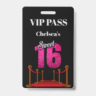 Elegant Red Carpet Hollywood Thema Sweet 16 VIP Ausweis