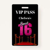 Elegant Red Carpet Hollywood Thema Sweet 16 VIP Ausweis (Vorderseite)