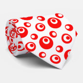 Elegant Red Chris Dots auf weißem Hintergrund Krawatte (Gerollt)