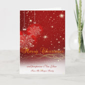 Elegant Red Christmas Balls , Company Feiertagskarte (Vorderseite)