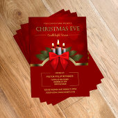 Elegant Red Christmas Eve Candlelight Church Flyer