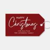 Elegant Red Christmas Geschenkanhänger (Vorderseite (Horizontal))