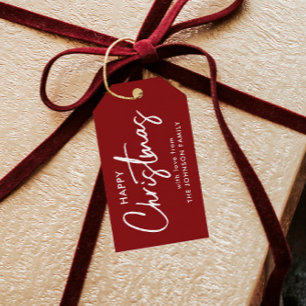Elegant Red Christmas Geschenkanhänger