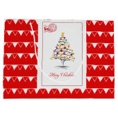 Elegant Red Christmas Große Geschenktüte (Rückseite)