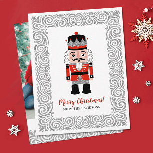 Elegant Red Christmas Nutcracker Feiertagskarte
