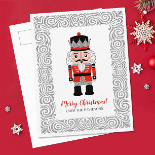 Elegant Red Christmas Nutcracker Feiertagspostkarte