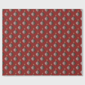 Elegant Red Christmas Ornament Wrapping Paper  Geschenkpapier (Flach)