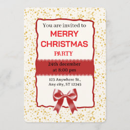 Elegant Red Christmas Party Invitation Einladung