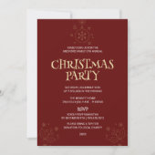 Elegant Red Christmas Party Invite Einladung (Vorderseite)