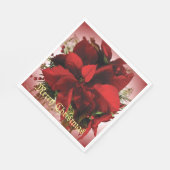 Elegant Red Christmas Poinsettia Serviette (Ecke)