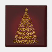Elegant Red Christmas Tree Magnet (Vorne)