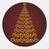 Elegant Red Christmas Tree Stickers (Vorderseite)
