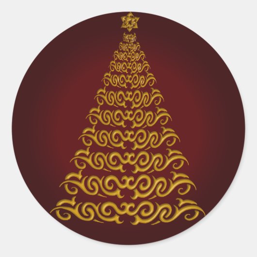 Elegant Red Christmas Tree Stickers (Vorderseite)