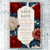 Elegant Red Chrysanthemum Flora Save The Date