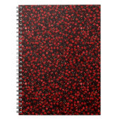 Elegant Red Confetti on Black Glitter Style Notizblock (Vorderseite)