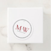 Elegant Red Couple's Monogram Wedding Geschenkanhänger (Beispiel)
