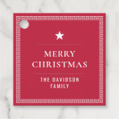 Elegant Red Custom Merry Christmas Griechischer Me Geschenkanhänger (Vorderseite)