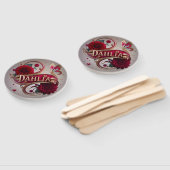 Elegant Red Dahlia Flower Art Fächer (Non-assembled)