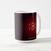 Elegant Red Damask Monogram Template Classic Kaffeetasse (VorderseiteRechts)