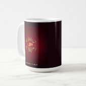 Elegant Red Damask Monogram Template Classic Kaffeetasse (Vorderseite Links)