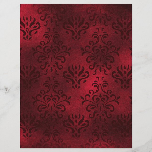 Elegant Red Damask Scrapbook Ephemera (Vorderseite)