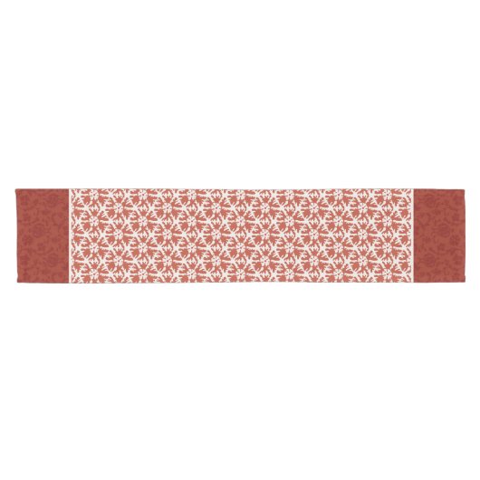 Elegant Red Damask Star Pattern Weihnachten Kurzer Tischläufer (Horizontal)