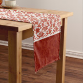 Elegant Red Damask Star Pattern Weihnachten Kurzer Tischläufer (Beispiel)