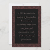 Elegant Red Damask Wedding Einladung (Rückseite)