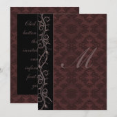Elegant Red Damask Wedding Einladung (Vorne/Hinten)