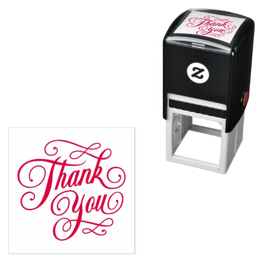 Elegant Red Danke Script Permastempel (Beispiel)