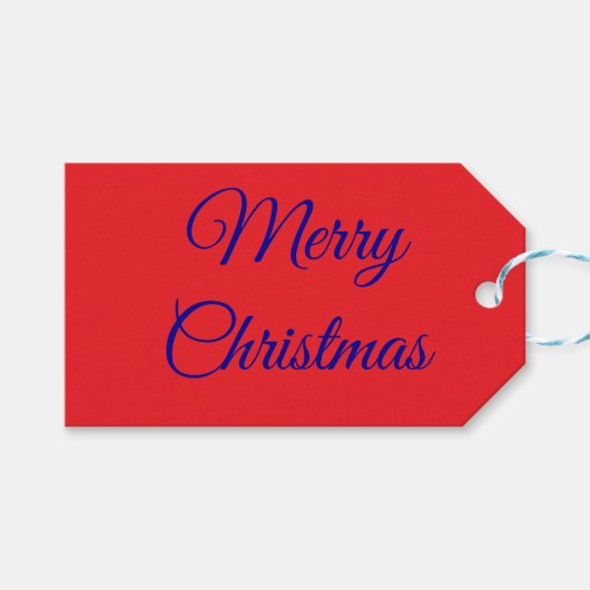 Elegant Red & Dark Blue Geschenkanhänger (Vorderseite (Horizontal))
