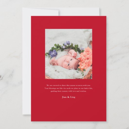 Elegant Red Egg and Ginger Party Einladung (Rückseite)