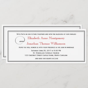 Elegant Red Faith Hope Liebe Wedding Einladung