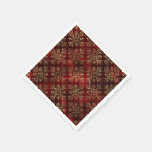 Elegant Red & Faux Gold Vintage Christmas Serviette (Ecke)