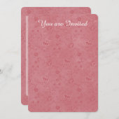 Elegant Red Floral Birthday Einladung (Vorne/Hinten)