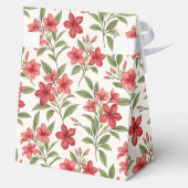 Elegant Red Floral Botanical Adoption Shower Geschenkschachtel (Rückseite)