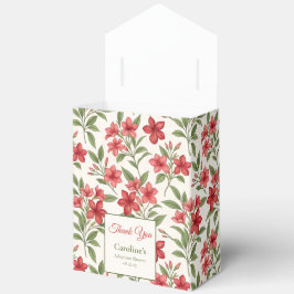Elegant Red Floral Botanical Adoption Shower Geschenkschachtel
