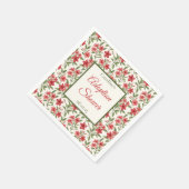 Elegant Red Floral Botanical Adoption Shower Serviette (Ecke)