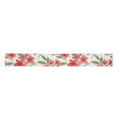 Elegant Red Floral Botanical Blooms Satinband (Vorderseite)