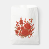 Elegant Red Floral Bouquet with Roses Romantic Geschenktütchen (Vorderseite)