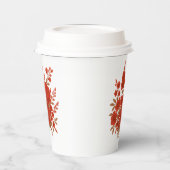 Elegant Red Floral Bouquet with Roses Romantic Pappbecher (Links)