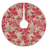 Elegant Red Floral Christmas Polyester Weihnachtsbaumdecke (Vorderseite)