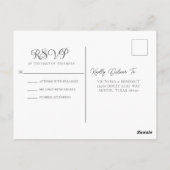 Elegant Red Floral Christmas Wedding RSVP Postkarte (Rückseite)