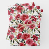 Elegant Red Floral Geschenkpapier Set (Beispiel)
