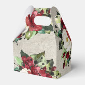 Elegant Red Floral Grunge Wedding Bridesmaid Geschenkschachtel (Rückseite)