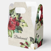 Elegant Red Floral Grunge Wedding Bridesmaid Geschenkschachtel (Geöffnet)