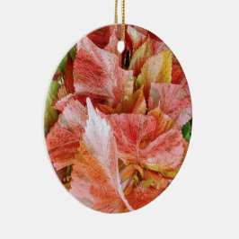 Elegant Red Floral Keramik Ornament